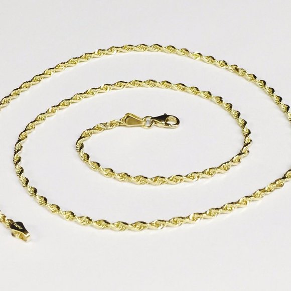 10kt SOLID Real Yellow Gold Diamond Cut ROPE Chain Necklace 26" 2.00mm 6.70 gr - Picture 2 of 6